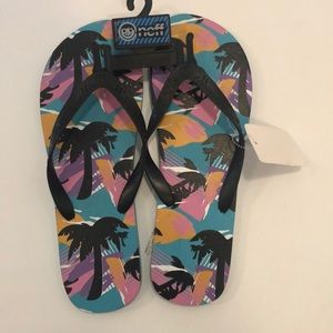 Neff men’s flip flops graphics design sz 12